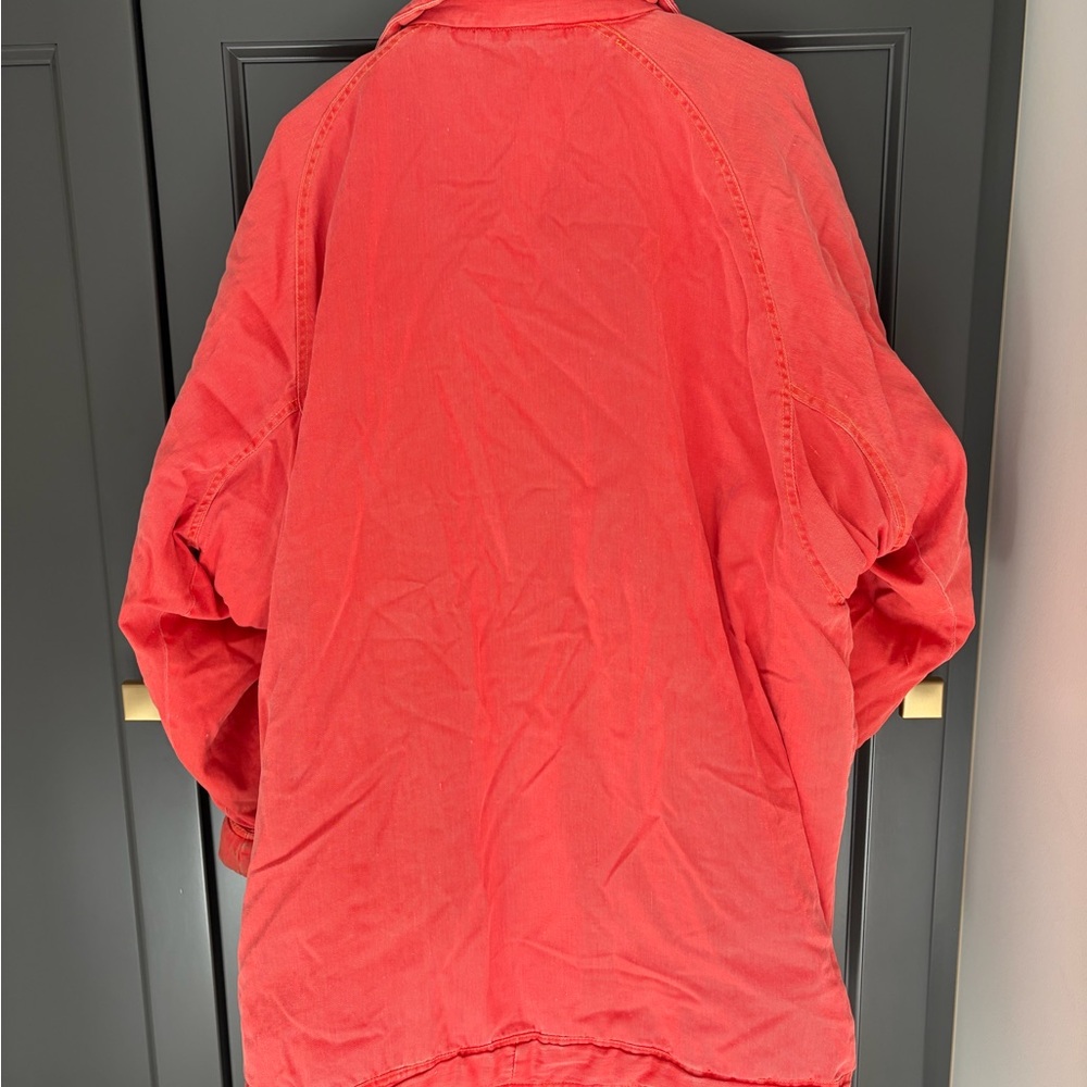 J. America Vibrant Salmon Trench Coat - Picture 2 of 4